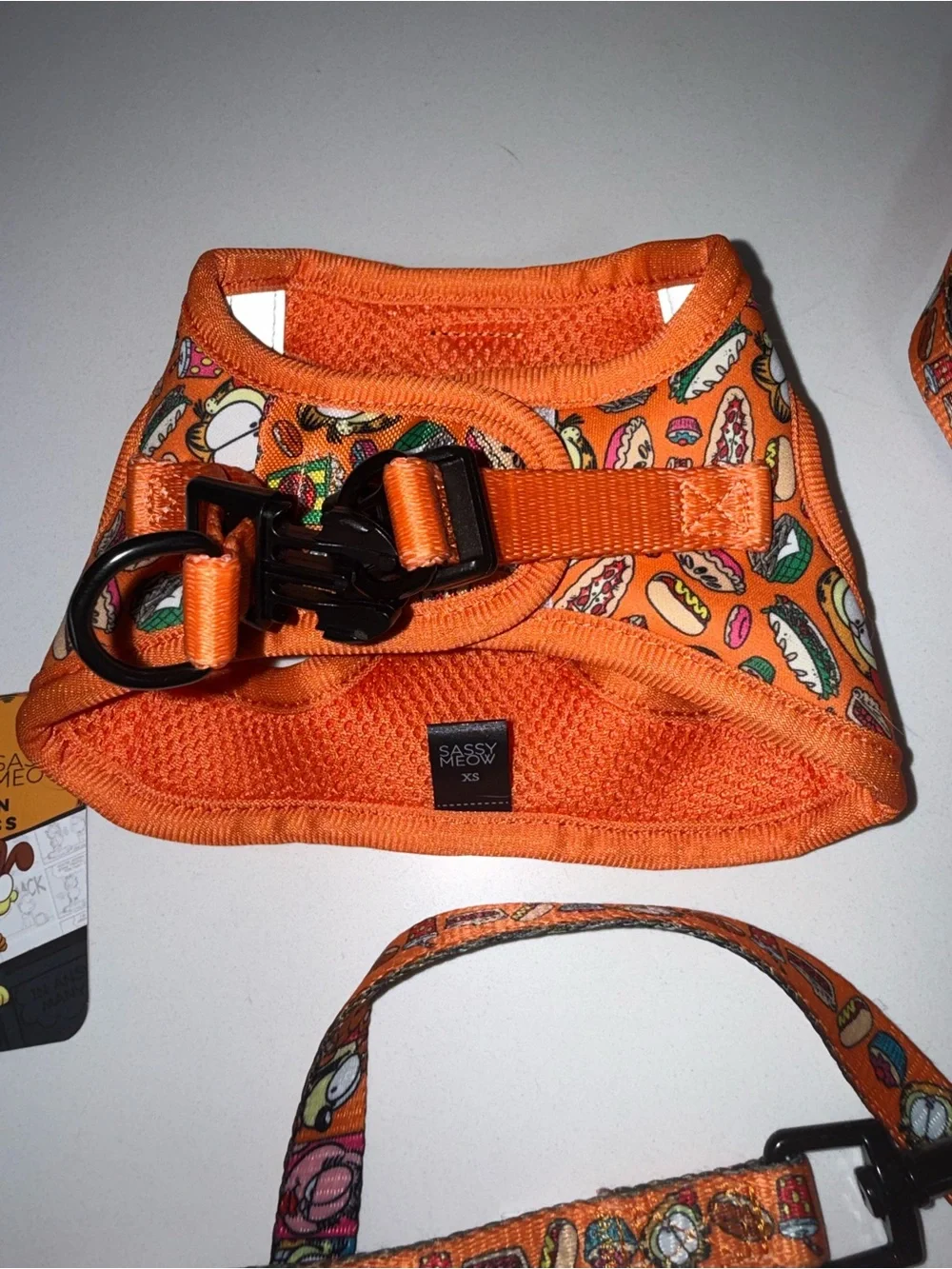 New Sassy Woof Garfield Dog / Cat Harness + Leash XS Harness and One Size Leash